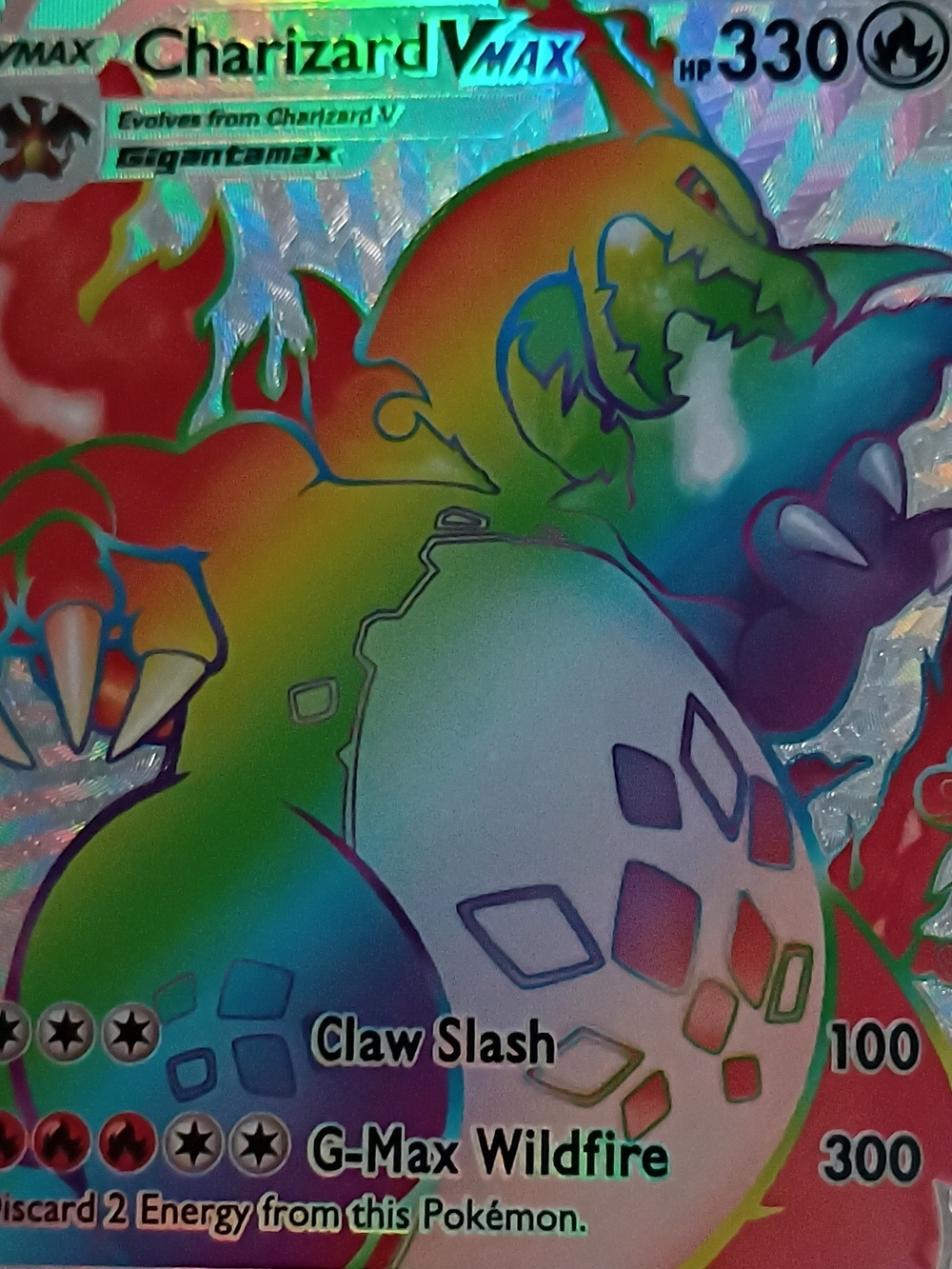 Charizard VMAX Rainbow Holographic Card